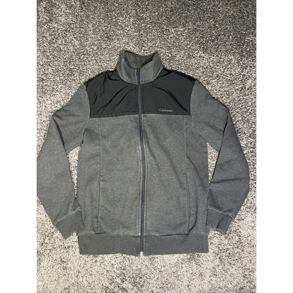 Calvin Klein sweatshirt fleece Jacket coat men's Gray/black S‎